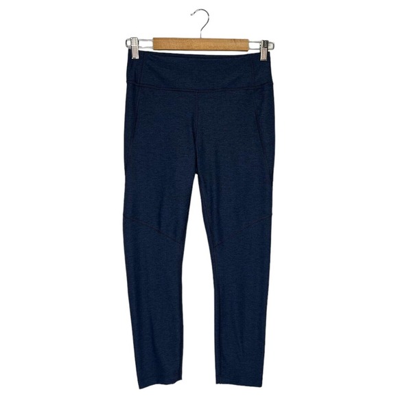 Outdoor Voices Leggings Womens M Marled Capri Mid Rise Pull On Stretch Blue - Picture 1 of 13